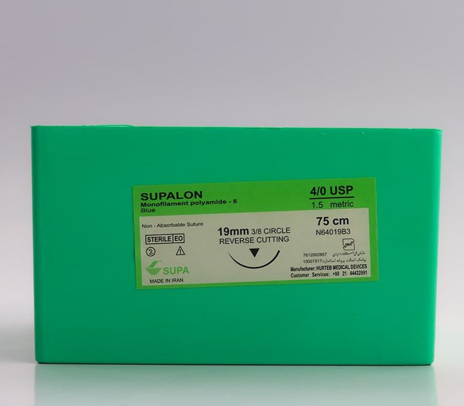 نخ بخیه نایلون 6/0 کات سوزن 10mm سوپا